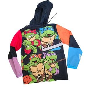 Teenage Mutant Ninja Turtles TMNT Windbreaker Jacket Nickelodeon 90s‎ Multi M